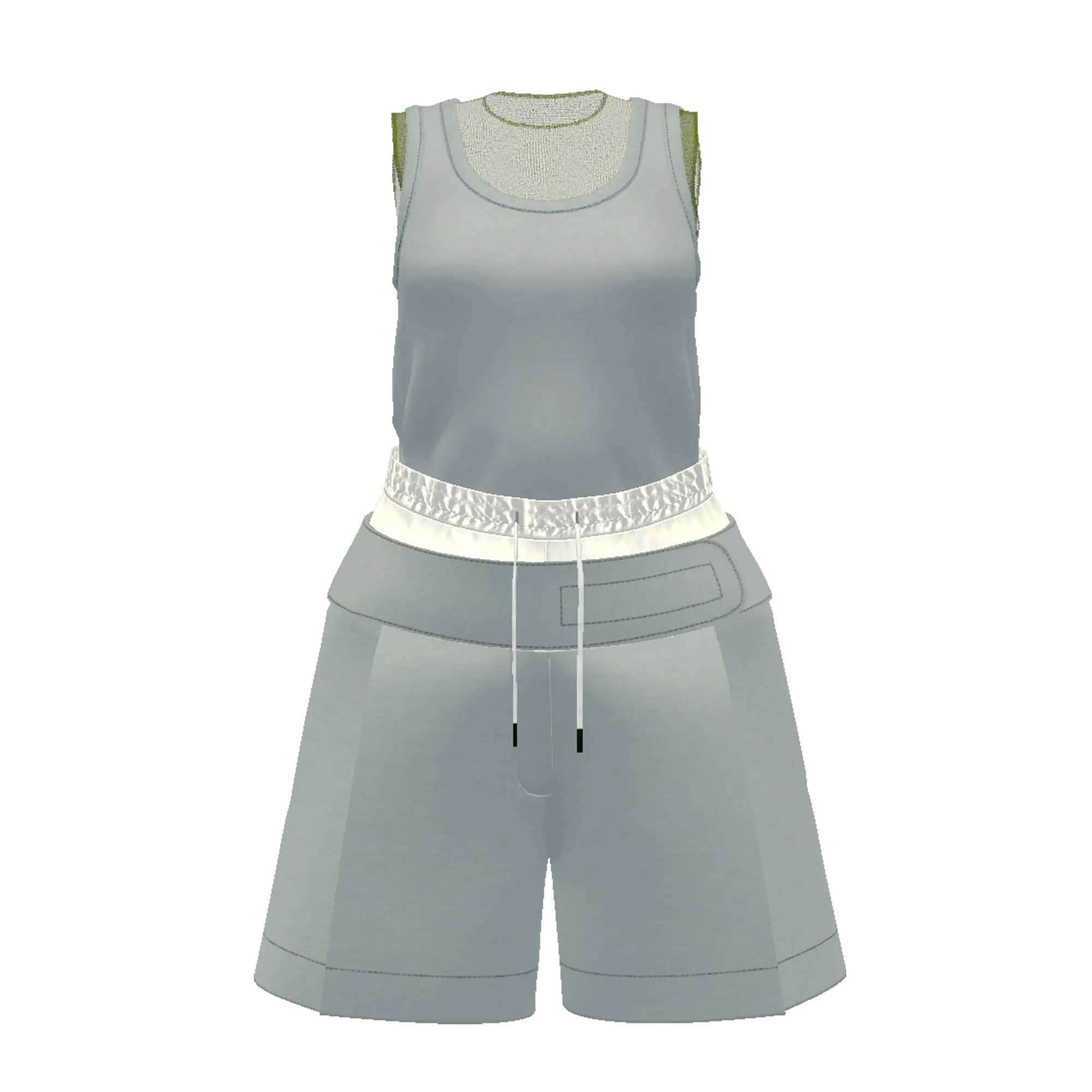 TAG BELTED SHORT PANTS [with Tank-top]