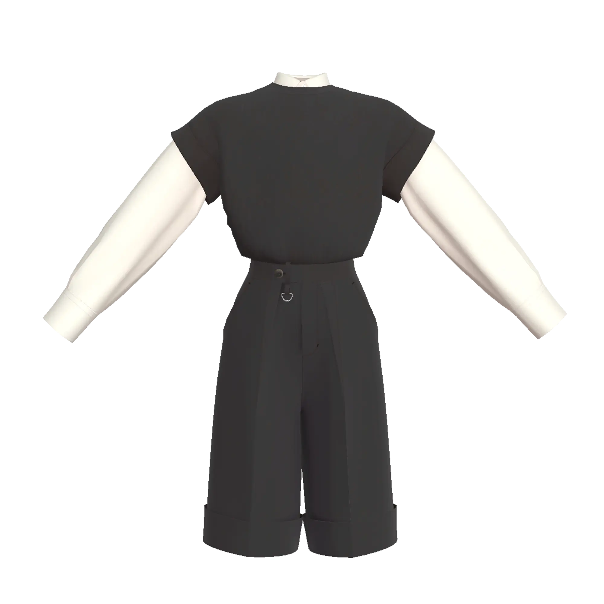 TAG WOOL WIDE SHORT PANTS[with LAYERED TOPS | MENS]