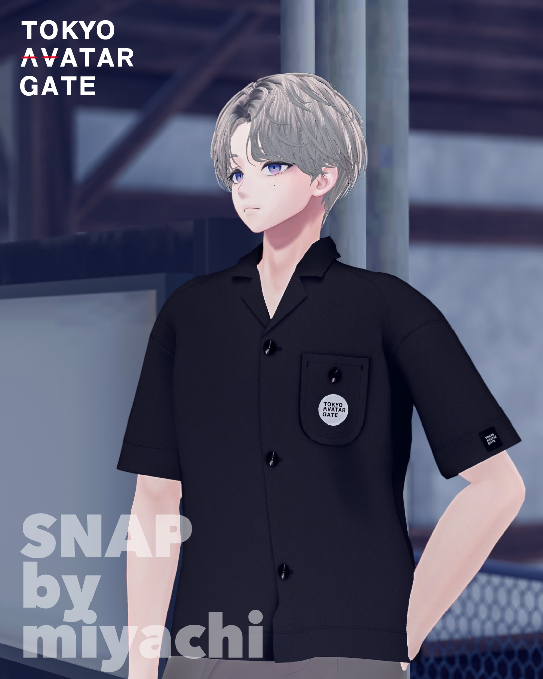 TAG OPEN COLLAR SHIRT[MENS]